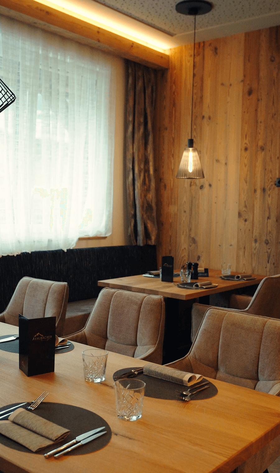 Het restaurant van Der Kehlbachwirt met Italiaanse gerechten